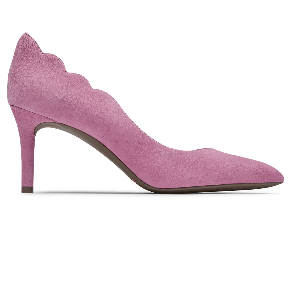 Rockport Womens Heels Pink - Total Motion 75mm Scalloped DOrsay - UK 264-WQERZU